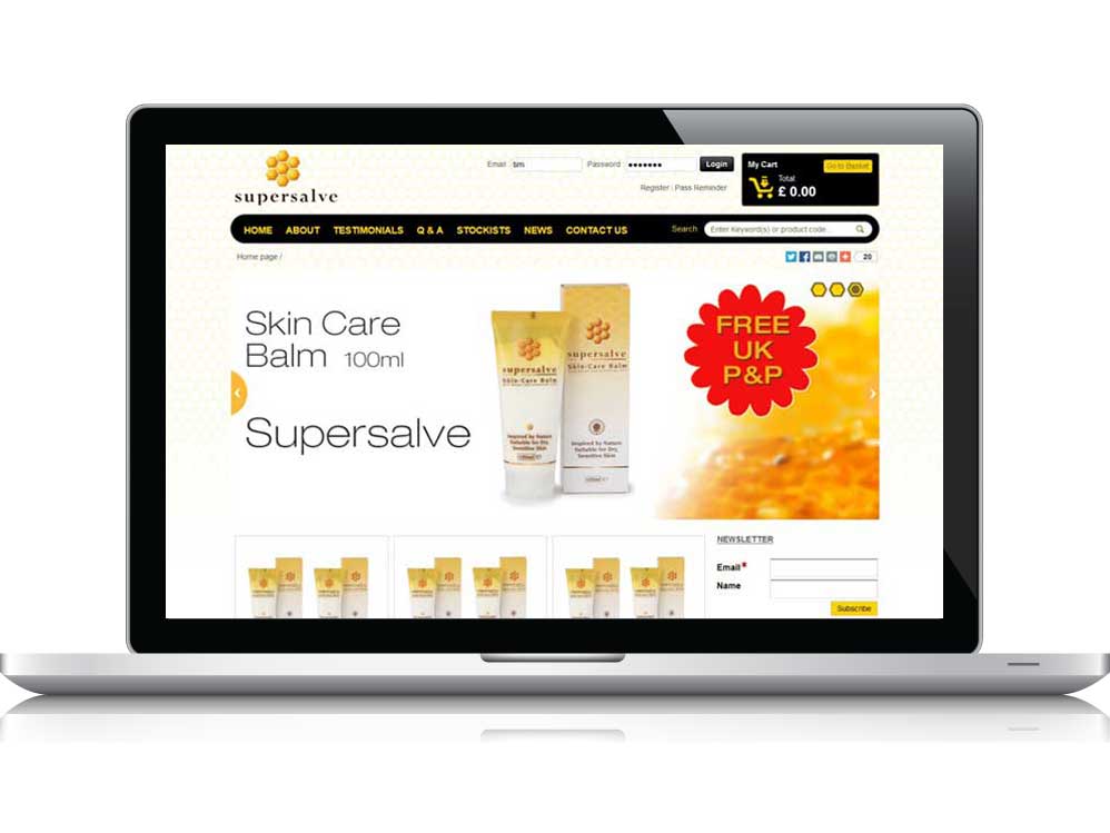 Supersalve Skincare - Eccomerce Website