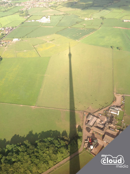 Shadow from the top of Emley Moor Mast
