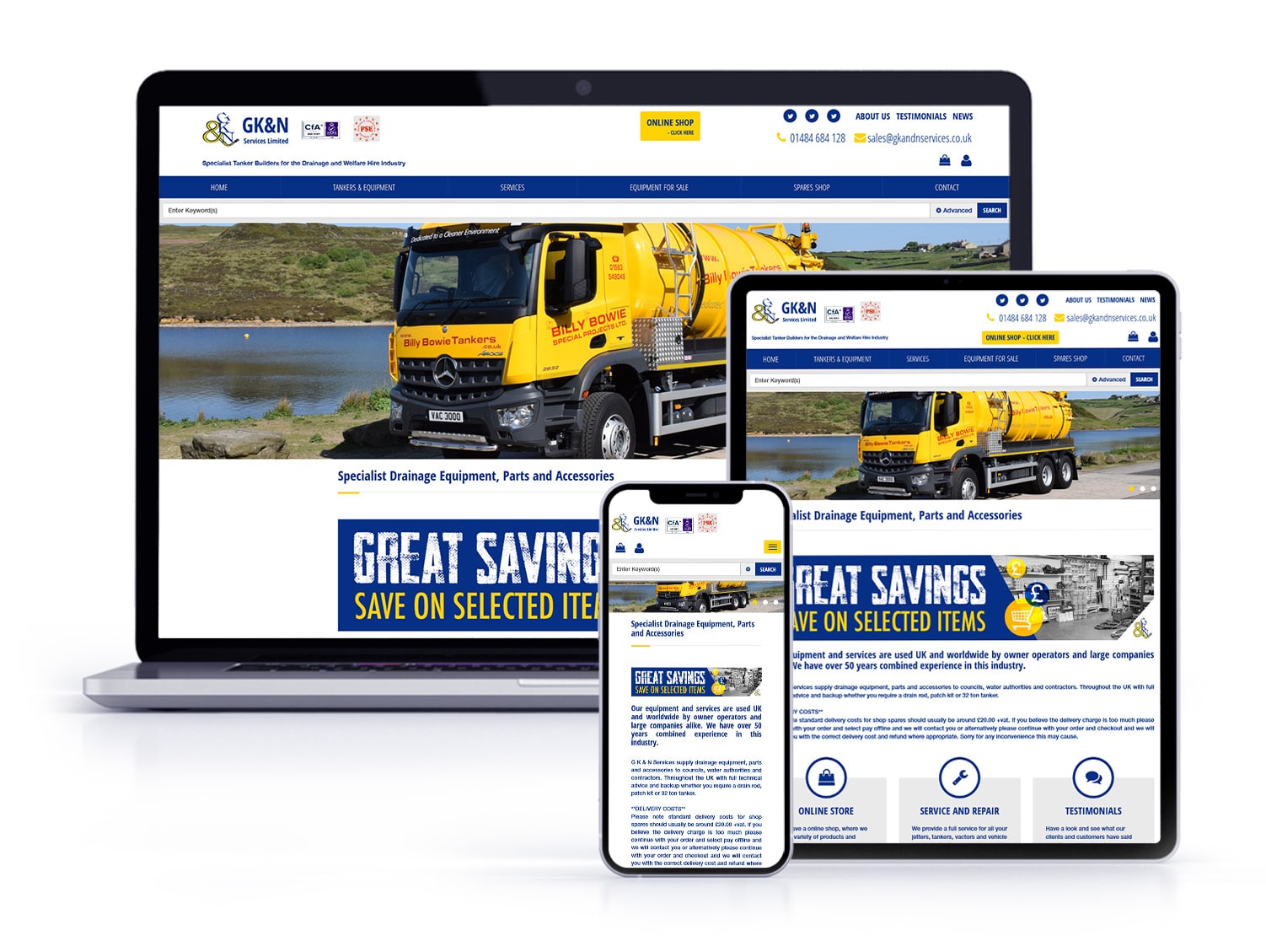 G K & N Services - Responsive Ecommerce Website